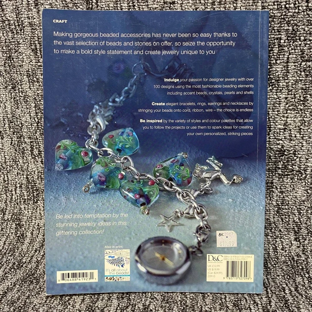 David and Charles Bead Tempted Jewelry Craft Book OS Blue DIY Design Inspiration
